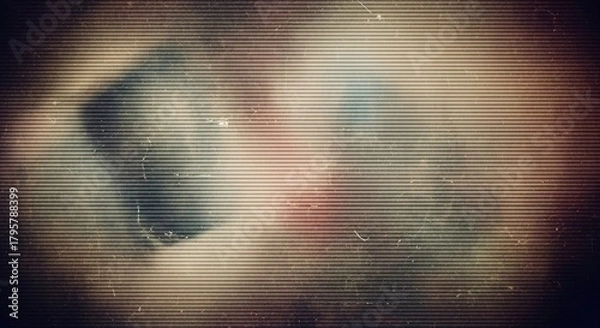 Obraz Distorted Retro TV Screen Static Noise Background