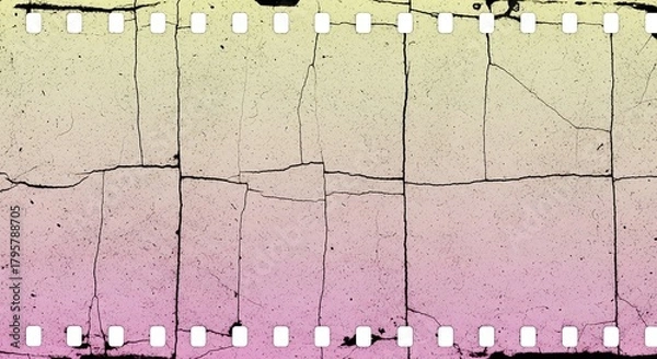 Fototapeta Vintage Film Strip Texture with Gradient and Cracks