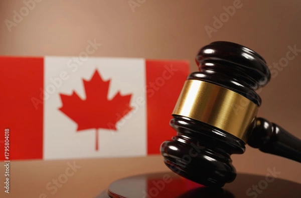 Obraz Canadian Flag Judge Gavel Canada Law And Legal System Concept