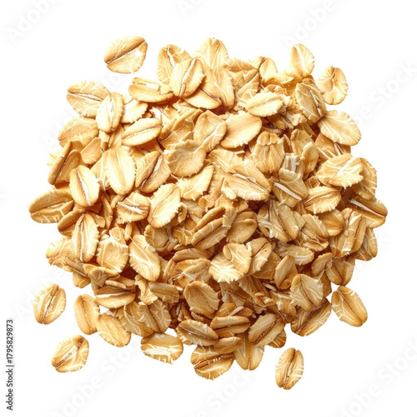 Obraz Pile of rolled oats, light brown color, dry and scattered