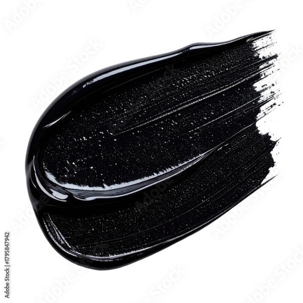 Fototapeta Glossy black textured smear, smooth application, rich color