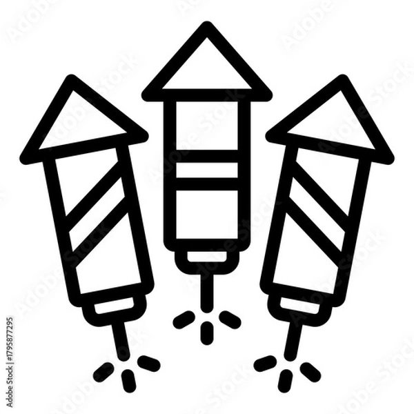 Obraz fireworks icon vector