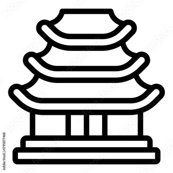 Obraz pagoda icon vector