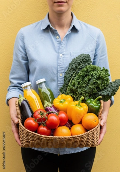 Obraz Embrace healthy eating with fresh produce delivered directly to your door - vibrant fruits and vegetables for a balanced diet and wellness journey