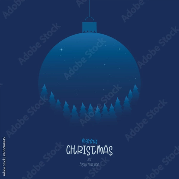 Fototapeta Merry Christmas And Happy New Year Card Vector Design.