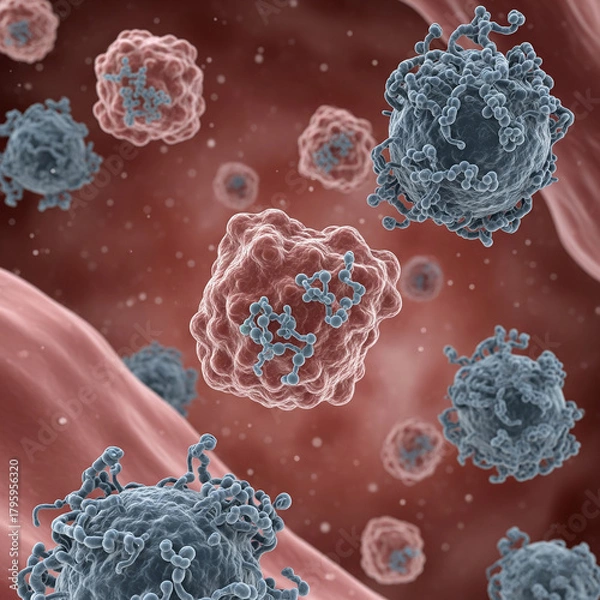 Obraz Various cells inside a blood vessel