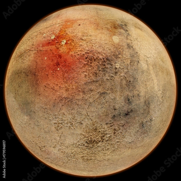 Fototapeta Artist's concept / illustration: Distant red planet with atmosphere on black background