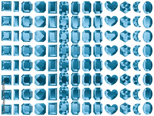 Obraz ラインストーン2、5水色