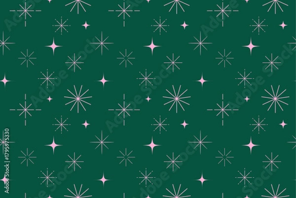 Obraz Minimalist Christmas seamless linear stars pattern