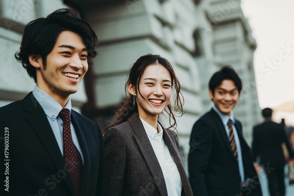 Obraz アジア人のビジネスマンとビジネスウーマン