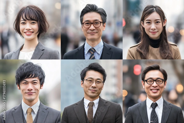 Obraz アジア人のビジネスマンとビジネスウーマン