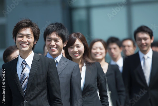 Obraz アジア人のビジネスマンとビジネスウーマン