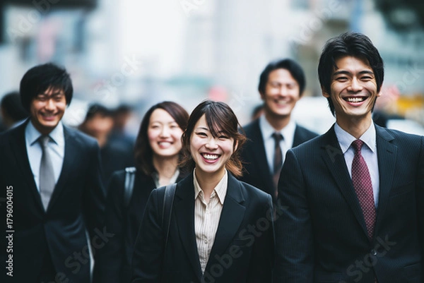 Obraz アジア人のビジネスマンとビジネスウーマン