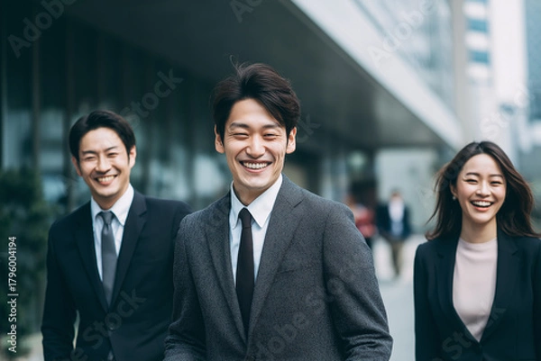 Obraz アジア人のビジネスマンとビジネスウーマン