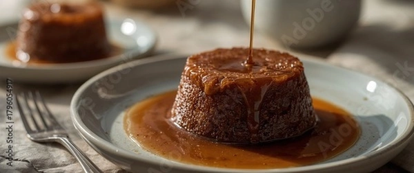 Obraz Sticky Toffee Pudding with Warm Caramel Sauce