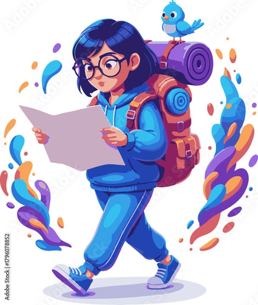 Fototapeta Adventure Map Explorer Vector