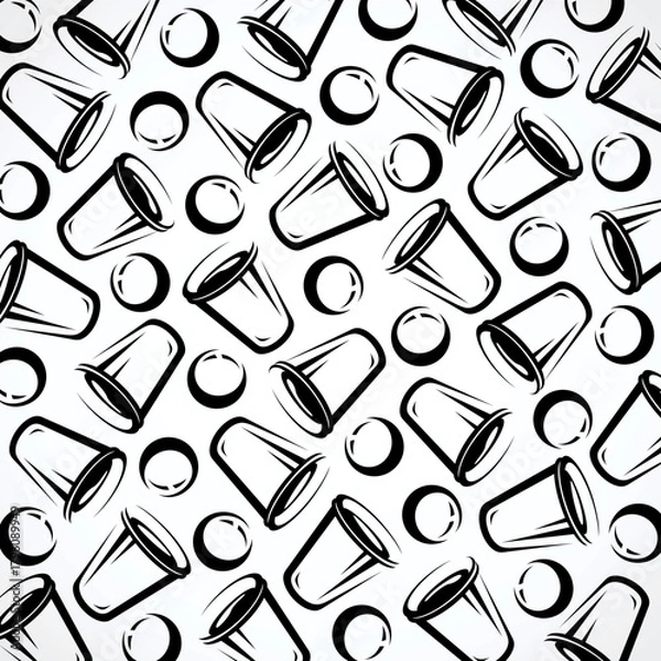 Obraz Beer pong pattern background set. Collection icon beer pong. Vector