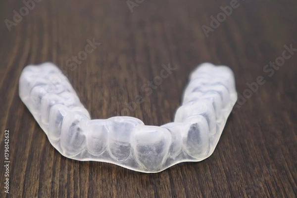 Obraz 歯の矯正用のマウスピースのクローズアップ