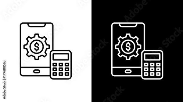Obraz Financial Tools  White Icon Set Design