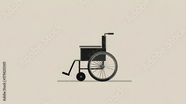 Fototapeta Simplified graphic depiction of a mobility aid shown in profile view