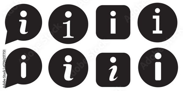 Fototapeta information icon set. info button. info symbol flat style. Information icon collection. Info icons Info Point Icon Black. Help Logo. Info simple set vector icon