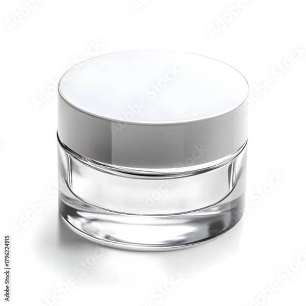 Fototapeta Clean Cosmetic Cream Jar Isolated White Background Background Design
