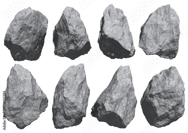 Fototapeta rocks set isolated on white background.