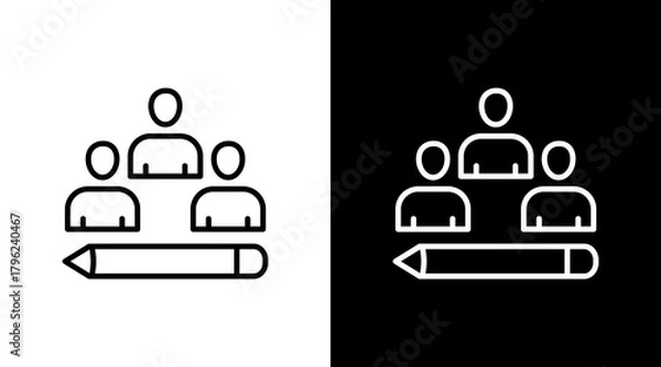 Obraz Writer Team  White Icon Set Design