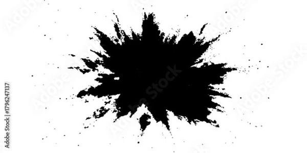 Fototapeta Black grunge ink splat texture vector illustration background pattern
