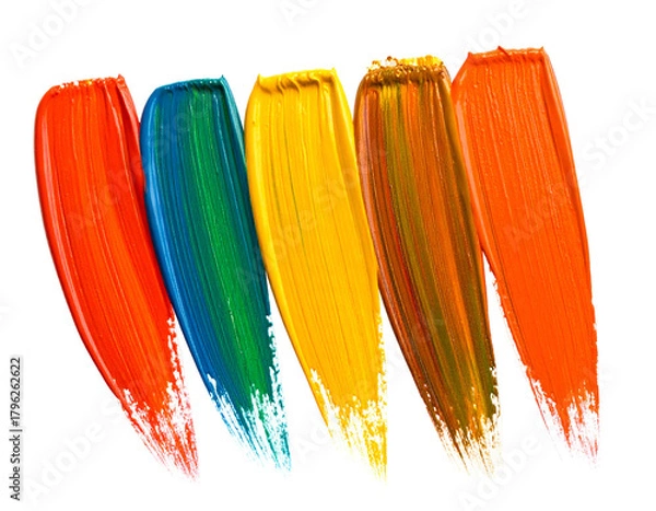 Fototapeta Vibrant paint strokes of various colors, artfully applied