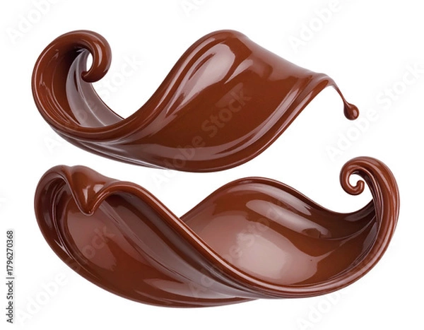 Fototapeta Rich chocolate liquid swirls in dynamic, glossy, fluid motion