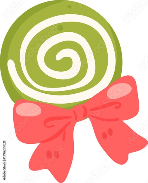 Fototapeta Cute Matcha Swirl Candy Illustration