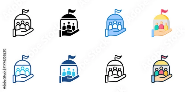 Obraz Public administration icon set multiple style collection 
