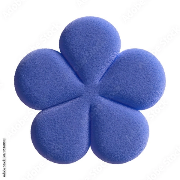 Fototapeta Serene Blue Bloom: a simple yet captivating view of a single, vibrant, serene blue flower, with petal arrangement, showcasing nature's elegance.