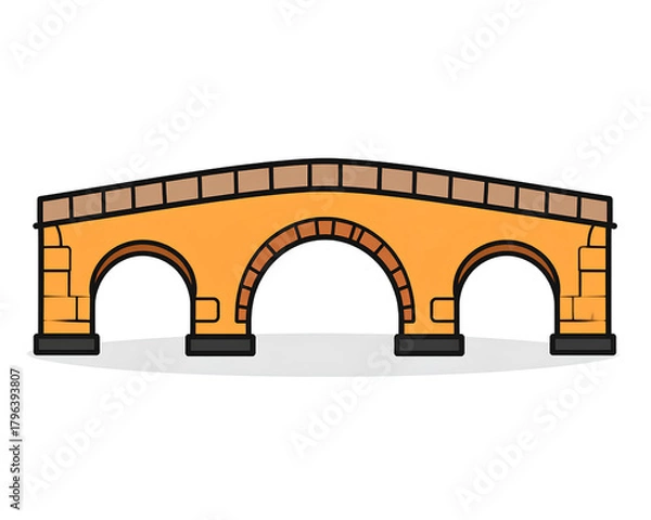 Obraz  Firefly_bridge stone span icon on white background Black silhouette flat icon outline icon an