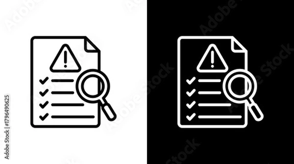 Fototapeta Risk Analysis With Icon Set Design