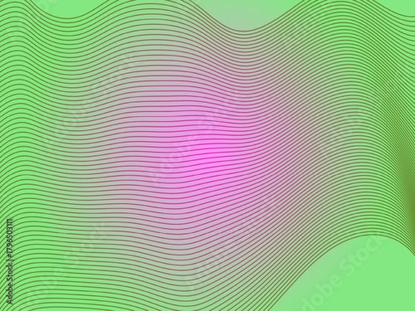Fototapeta Abstract vibrant background with flowing lines and a gradient of green and pink hues, perfect for modern designs and creative projects with a dynamic flair