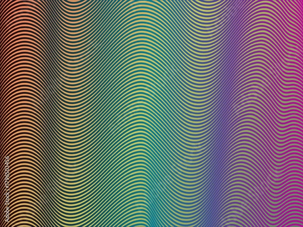 Obraz Abstract vibrant wave design with dynamic colors, perfect for eye-catching backgrounds, modern presentations, and creative marketing materials