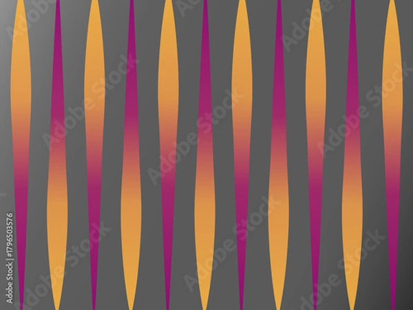 Fototapeta Dynamic vibrant pattern of triangles in orange and purple on a gray background, perfect for stylish backgrounds, modern designs, or creative projects