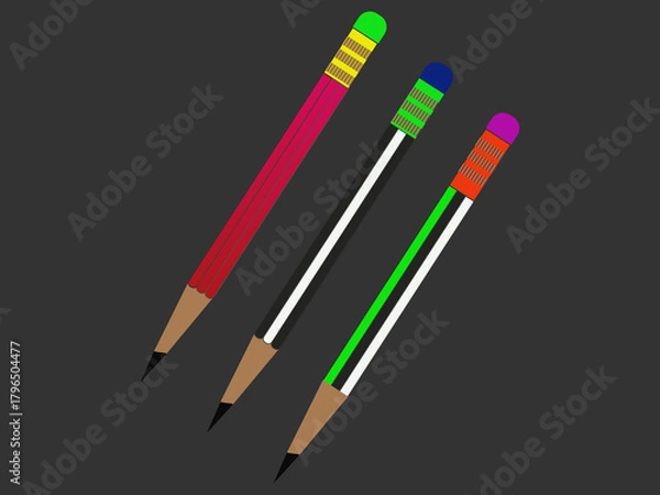 Obraz Colorful pencils for creative projects and design, perfect for adding a vibrant touch to your educational or artistic visuals, stationery essentials