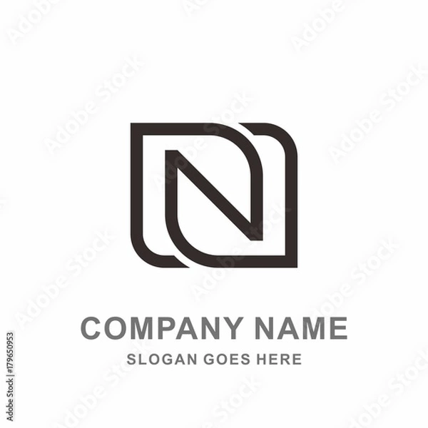 Fototapeta Monogram Letter N Geometric Infinity Square Cube Architecture Construction Business Company Stock Vector Logo Design Template