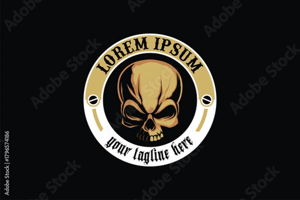 Obraz Amazing Human skull head vector image logo template