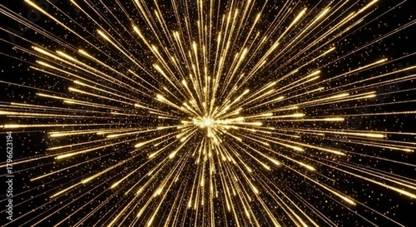Obraz Abstract Golden Starburst Explosion Light Streaks