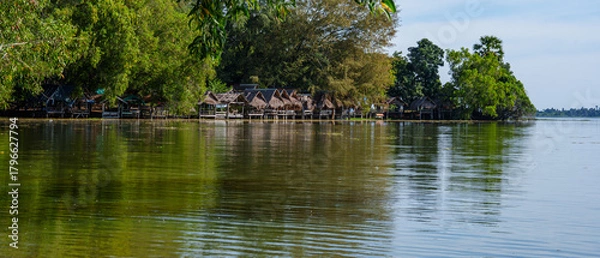 Obraz Lake and forest scenery and sky