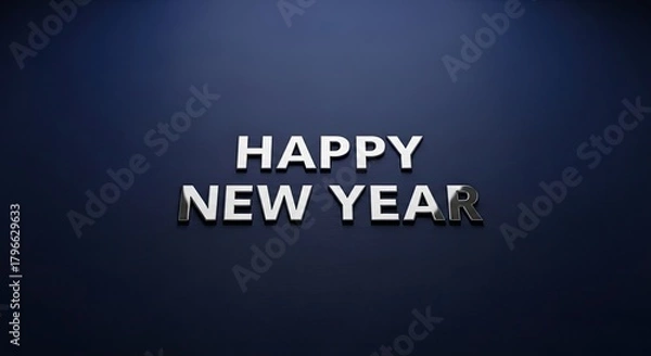 Obraz Happy New Year Metallic Text Display