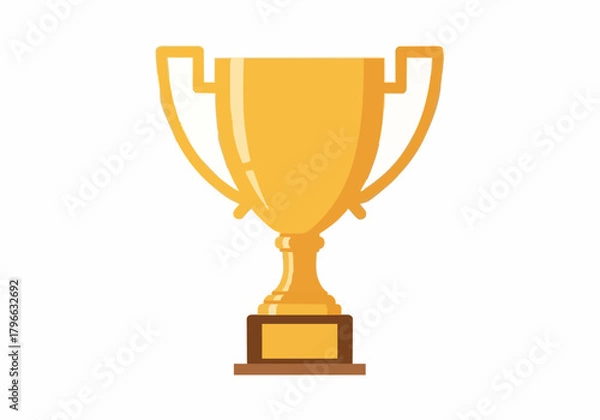 Fototapeta Shiny gold winner trophy cup icon symbolizing championship success achievement recognition and first place reward isolated white background