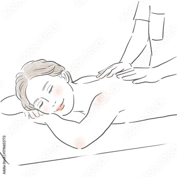 Obraz ボディマッサージを受けている女性