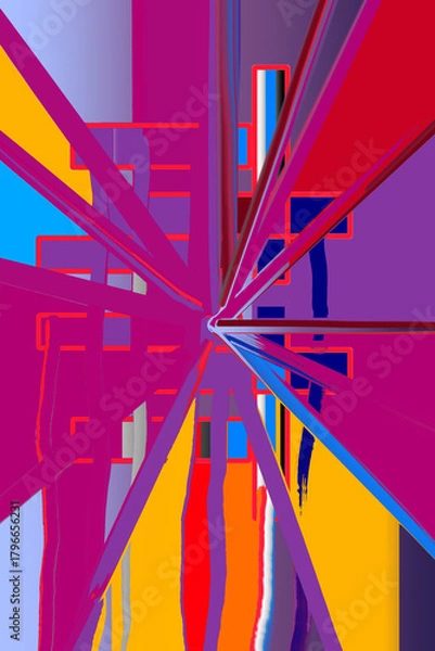 Fototapeta Abstract Digital Warp Speed Lines