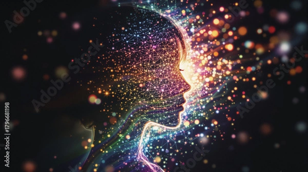 Fototapeta 人間とAIの影