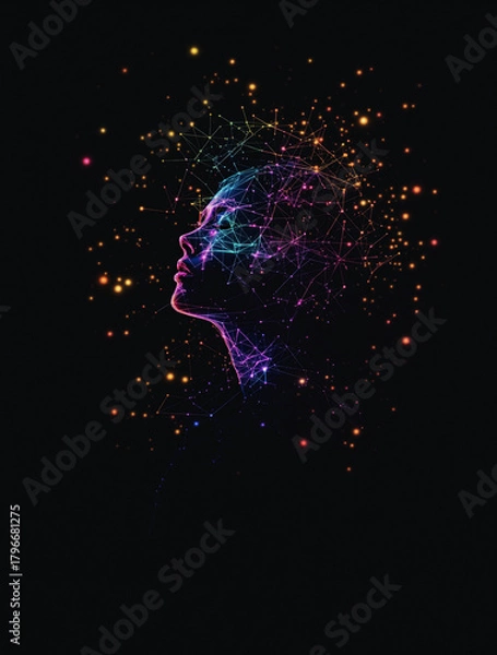 Fototapeta 人間とAIの影